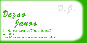 dezso janos business card